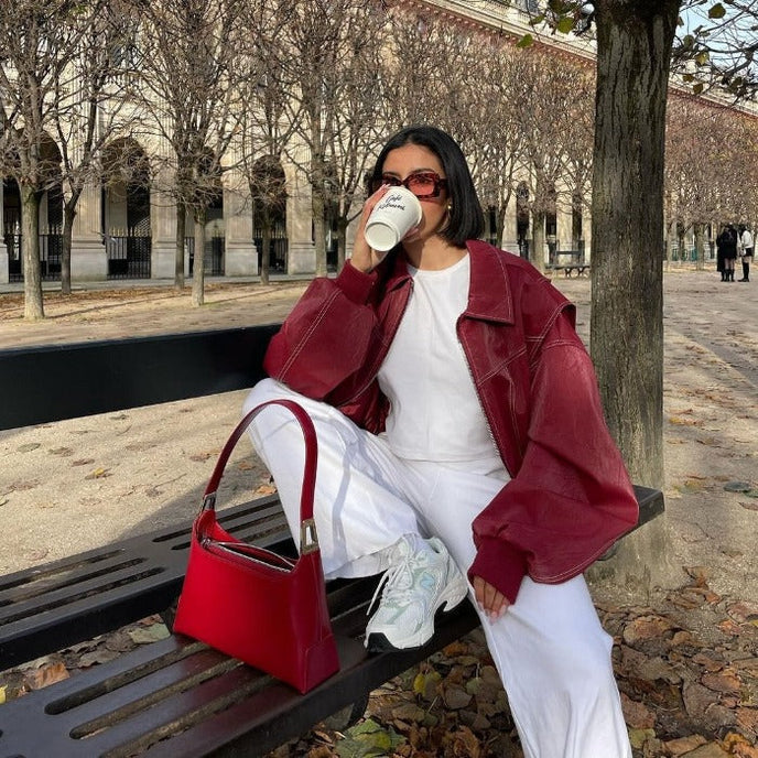 Faye™ – Skórzana kurtka oversize
