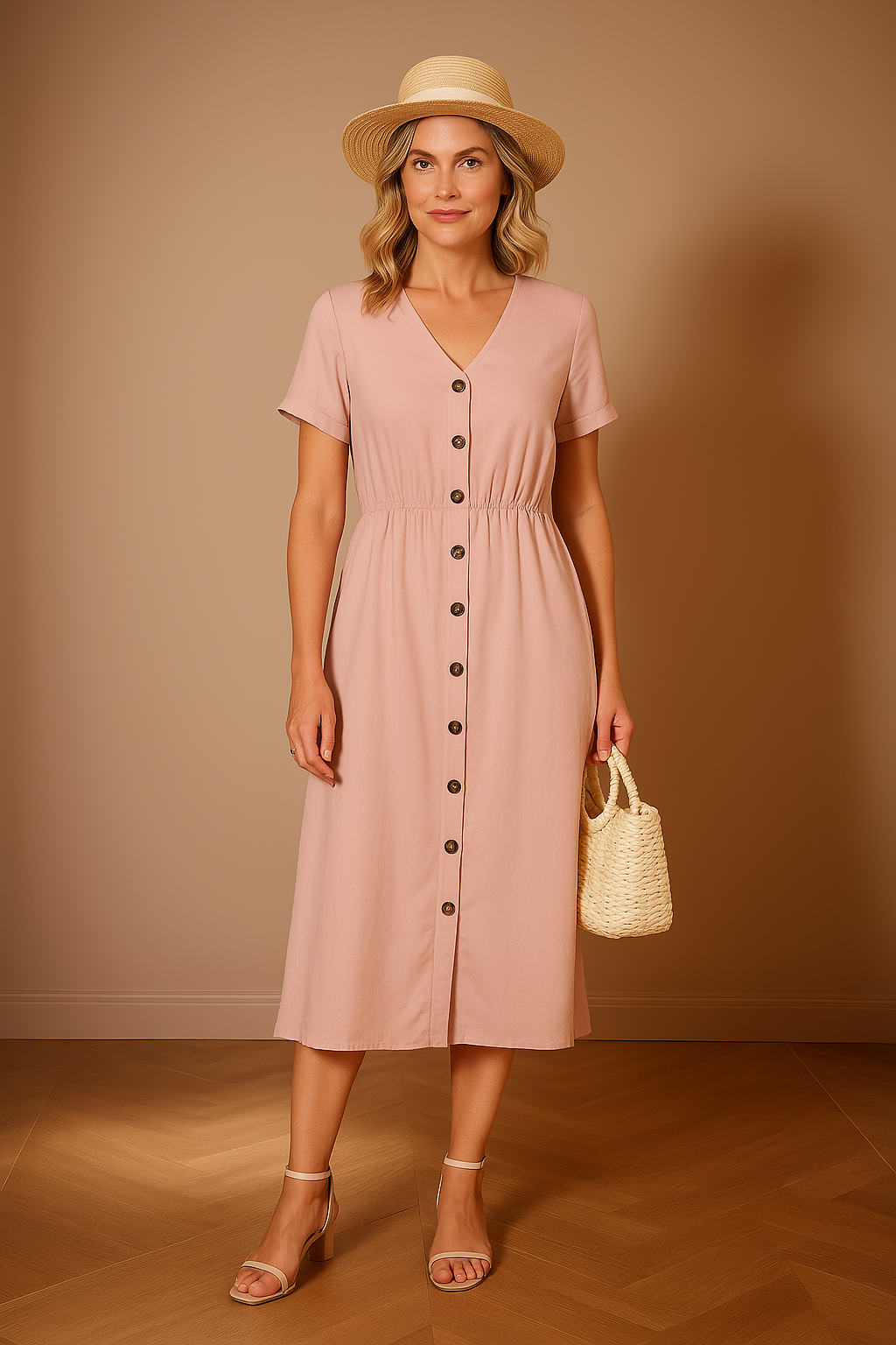 Charline|Robe boutonnée style raffinée