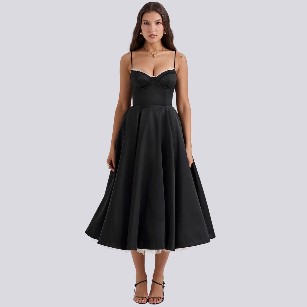 Kira | Elegancka sukienka maxi w kształcie litery A z dekoltem w kształcie litery V