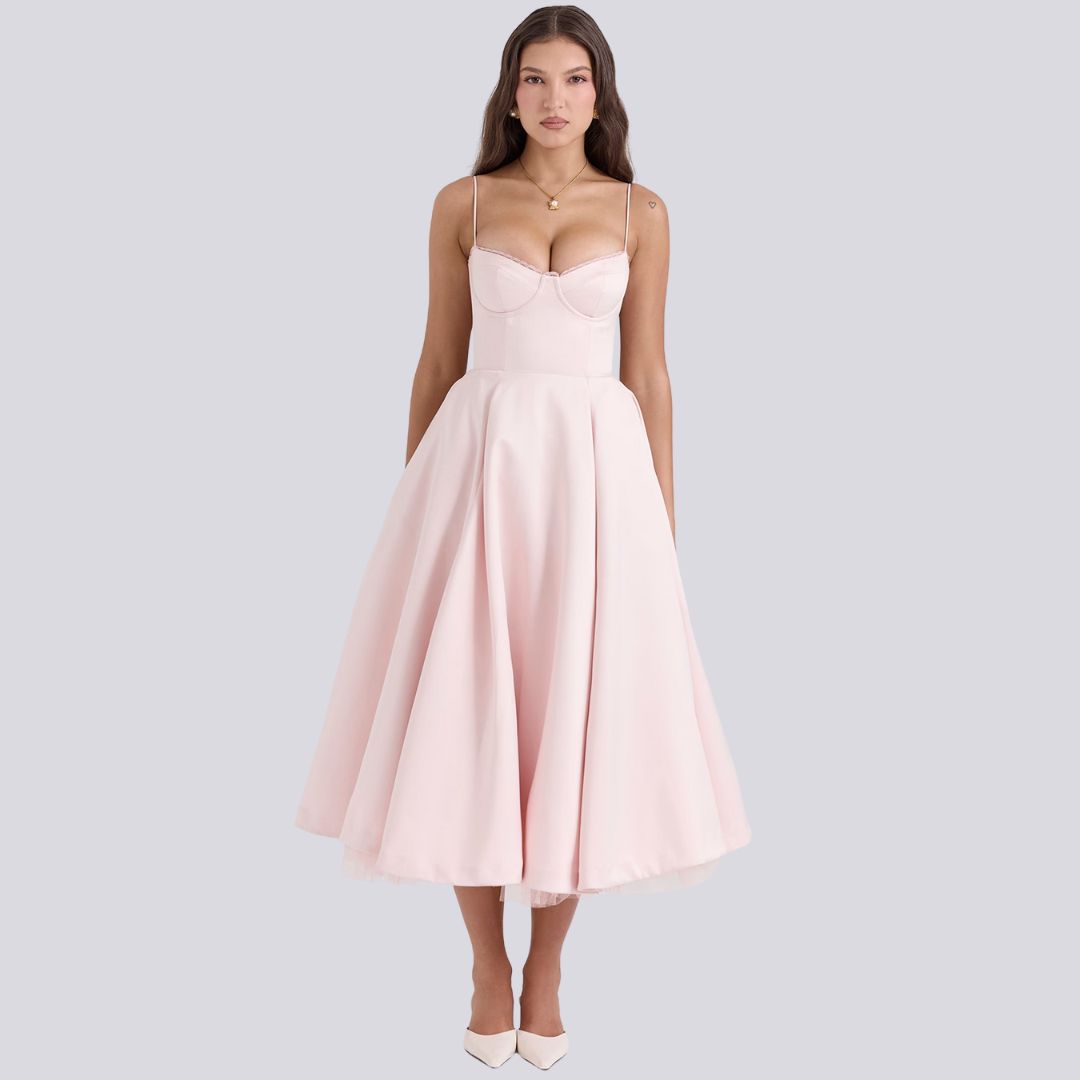 Kira | Elegancka sukienka maxi w kształcie litery A z dekoltem w kształcie litery V