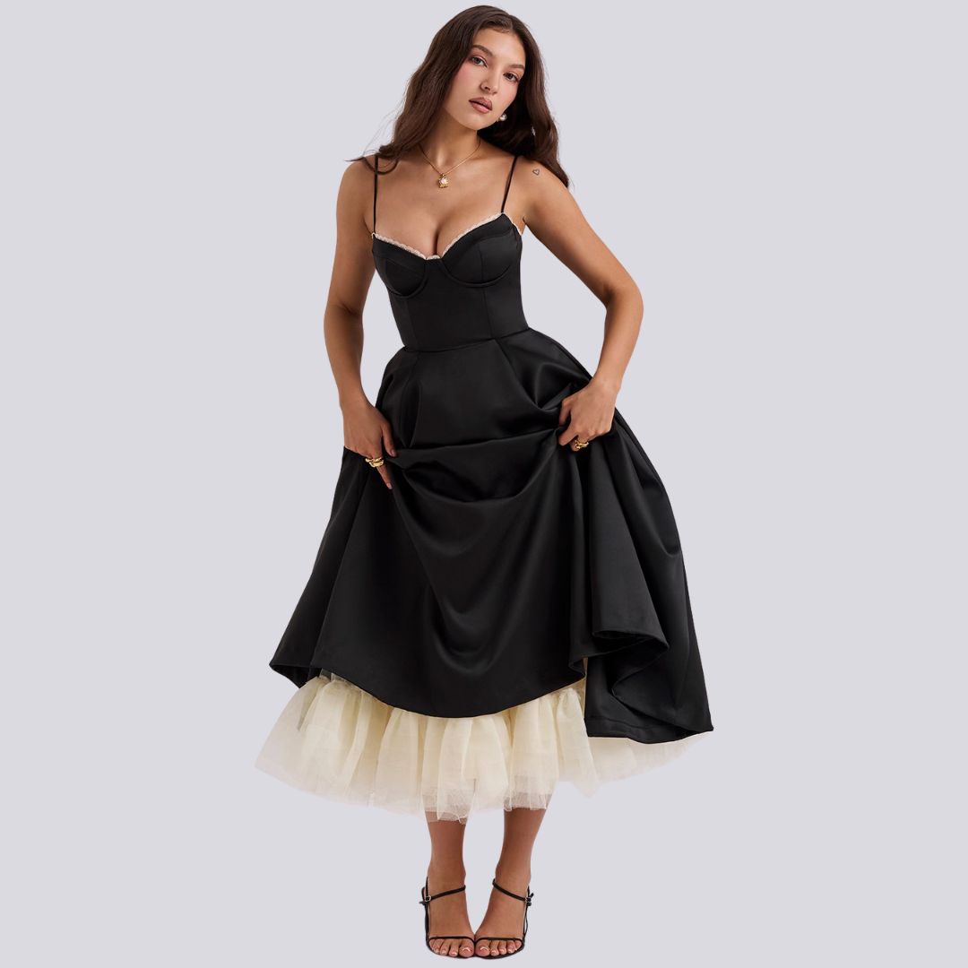 Kira | Elegancka sukienka maxi w kształcie litery A z dekoltem w kształcie litery V