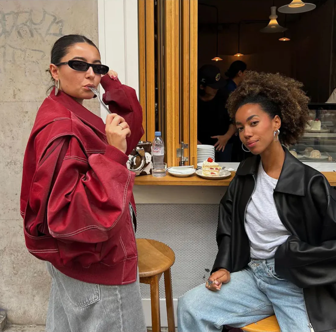 Faye™ – Skórzana kurtka oversize
