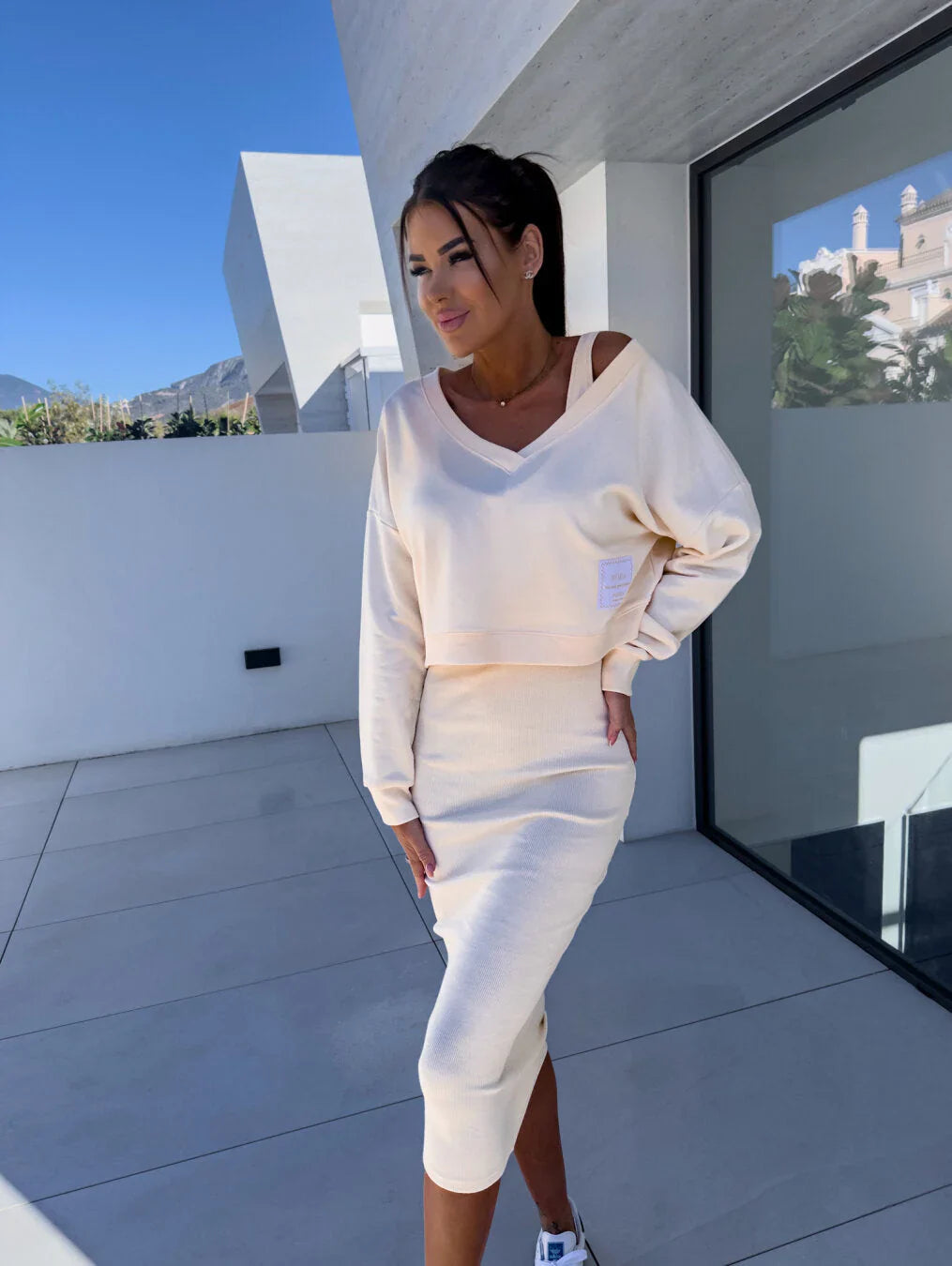 Lana - Casualowy zestaw bluza i sukienka