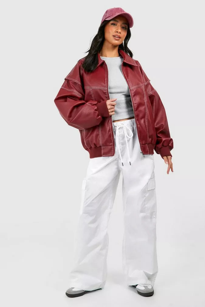 Faye™ – Skórzana kurtka oversize