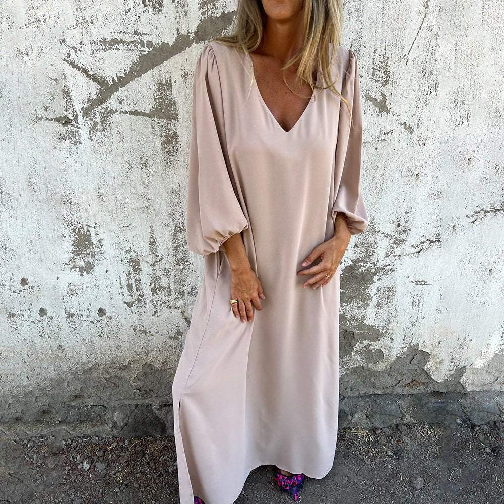 Perła | Długa sukienka w stylu boho z kieszeniami
