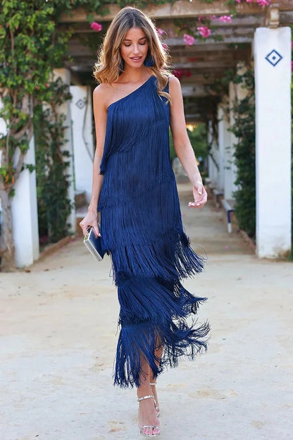 Dalia - Vestido elegante con flecos