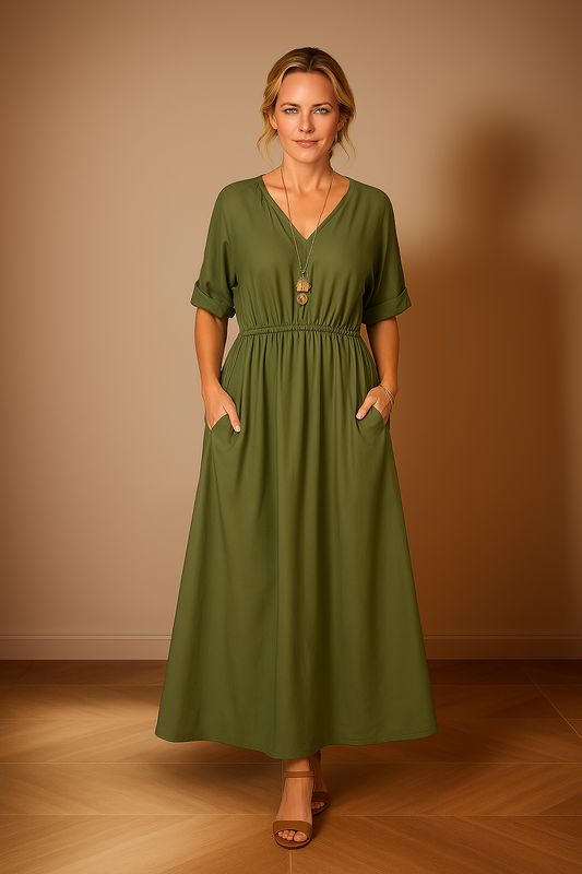 Angelika | Długa letnia sukienka w stylu vintage