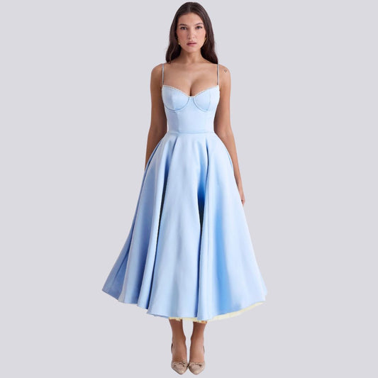 Kira | Elegancka sukienka maxi w kształcie litery A z dekoltem w kształcie litery V