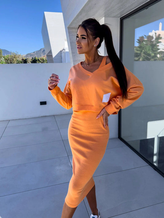 Lana - Casualowy zestaw bluza i sukienka