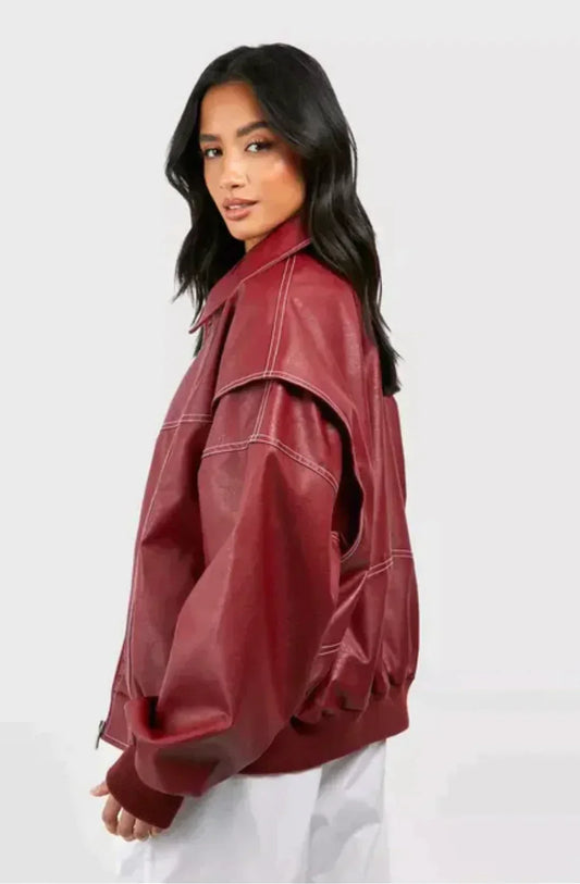 Faye™ – Skórzana kurtka oversize