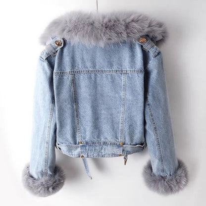 Celeste™ | Ekologisk Denimjacka med Konstpäls