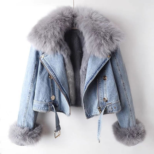 Celeste™ | Ekologisk Denimjacka med Konstpäls