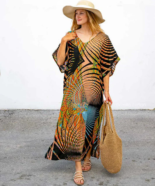 Jagoda – Letni kaftan z bawełny i lnu